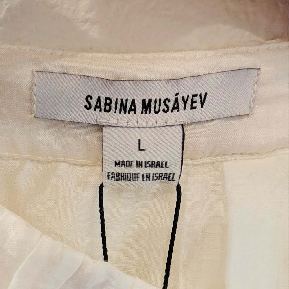 NWT Sabina Musayev Ivory Side & Back Cut Out Midi Dress Size Large - Picture 12 of 14
